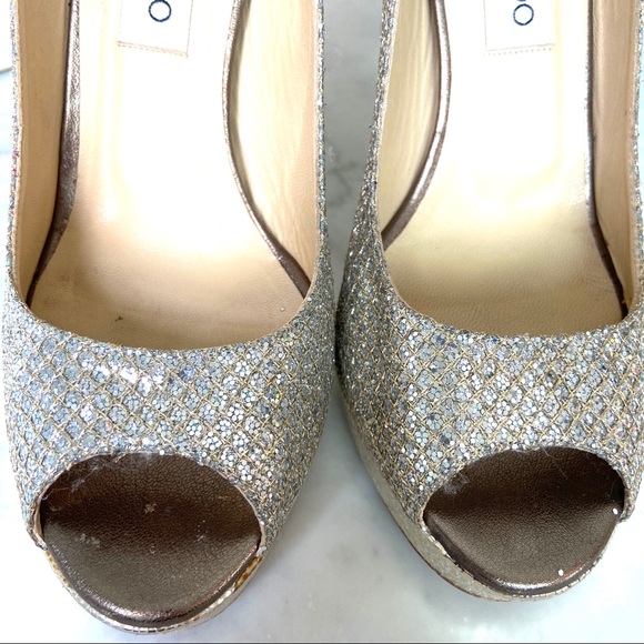 Jimmy Choo Crown Gold Silver Champagne Heel - Picture 13 of 16